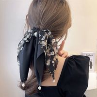 Casual Plant Flower Artificial Pearl Cloth Pearl Bowknot Hair Tie sku image 3