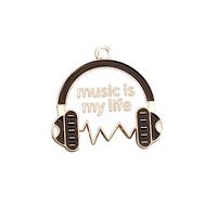Earphone Music Ornament Pendant Diy Alloy Accessories Earrings Necklace Pendant Keychain Bag Accessories Hanging Plating main image 4