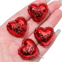 Acrílico, Globos Navideños, Cuentas De Corazón De Melocotón Brillante, Cuentas Sueltas, Cuentas Hechas A Mano, Material De Adorno De Pulsera De Bricolato sku image 1