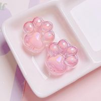 Acrylic Color Transparent And Cute Cat's Paw Vertical Hole Beaded Diy Mobile Phone Charm Key Pendants Materials Accessories Scattered Beads main image 2