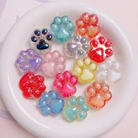 Acrylic Color Transparent And Cute Cat's Paw Vertical Hole Beaded Diy Mobile Phone Charm Key Pendants Materials Accessories Scattered Beads main image 4
