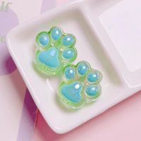 Acrylic Color Transparent And Cute Cat's Paw Vertical Hole Beaded Diy Mobile Phone Charm Key Pendants Materials Accessories Scattered Beads sku image 5
