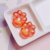 Acrylic Color Transparent And Cute Cat's Paw Vertical Hole Beaded Diy Mobile Phone Charm Key Pendants Materials Accessories Scattered Beads sku image 7
