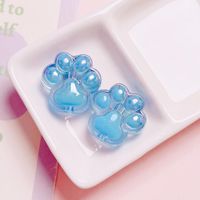 Acrylic Color Transparent And Cute Cat's Paw Vertical Hole Beaded Diy Mobile Phone Charm Key Pendants Materials Accessories Scattered Beads sku image 8