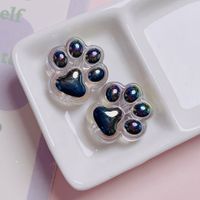 Acrylic Color Transparent And Cute Cat's Paw Vertical Hole Beaded Diy Mobile Phone Charm Key Pendants Materials Accessories Scattered Beads sku image 12