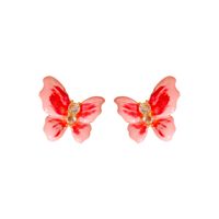 1 Pair Lady Modern Style Sweet Butterfly Plating Inlay Copper Rhinestones Ear Studs main image 3