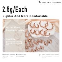 1 Pair Casual Elegant Lady Circle Aviation Pc 18K Gold Plated Hoop Earrings main image 3