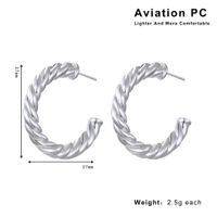 1 Pair Casual Elegant Lady Circle Aviation Pc 18K Gold Plated Hoop Earrings sku image 3