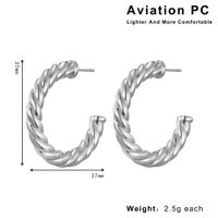 1 Pair Casual Elegant Lady Circle Aviation Pc 18K Gold Plated Hoop Earrings sku image 4