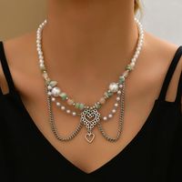 Simple Style Classic Style Heart Shape Zinc Alloy Plating Gold Plated Women's Layered Necklaces main image 1