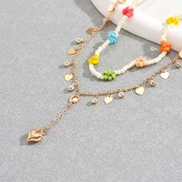 Simple Style Classic Style Flower Seed Bead Zinc Alloy Beaded Plating Women's Layered Necklaces main image 3