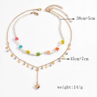 Simple Style Classic Style Flower Seed Bead Zinc Alloy Beaded Plating Women's Layered Necklaces main image 7