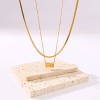 304 Stainless Steel 18K Gold Plated IG Style Simple Style Geometric Double Layer Necklaces main image 1