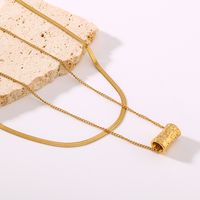 304 Stainless Steel 18K Gold Plated IG Style Simple Style Geometric Double Layer Necklaces main image 3
