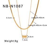 304 Stainless Steel 18K Gold Plated IG Style Simple Style Geometric Double Layer Necklaces main image 2
