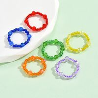 Wholesale Jewelry Simple Style Classic Style Solid Color Artificial Crystal Beaded Rings main image 6