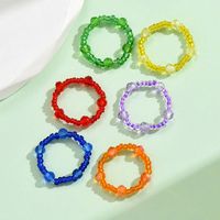 Wholesale Jewelry Simple Style Classic Style Solid Color Artificial Crystal Beaded Rings main image 3