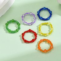 Wholesale Jewelry Simple Style Classic Style Solid Color Artificial Crystal Beaded Rings main image 5