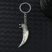 Modern Style Simple Style Commute Wolf Ivory Alloy Bag Pendant Keychain main image 3