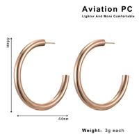 1 Pair IG Style Elegant Modern Style Circle Aviation Pc 18K Gold Plated Hoop Earrings sku image 2