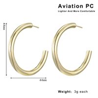 1 Pair IG Style Elegant Modern Style Circle Aviation Pc 18K Gold Plated Hoop Earrings sku image 5