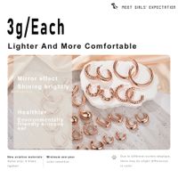 1 Pair IG Style Elegant Modern Style Circle Aviation Pc 18K Gold Plated Hoop Earrings main image 4