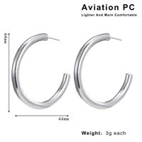 1 Pair IG Style Elegant Modern Style Circle Aviation Pc 18K Gold Plated Hoop Earrings sku image 3