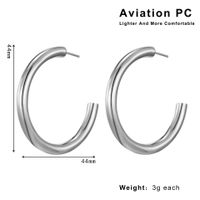 1 Pair IG Style Elegant Modern Style Circle Aviation Pc 18K Gold Plated Hoop Earrings sku image 1