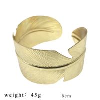 Simple Style Classic Style Feather 304 Stainless Steel Bangle In Bulk main image 2