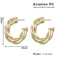 1 Pair Casual Lady Modern Style Circle Aviation Pc 14K Gold Plated Hoop Earrings sku image 4