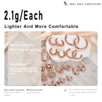 1 Pair Casual Lady Modern Style Circle Aviation Pc 14K Gold Plated Hoop Earrings main image 3