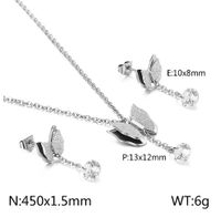 Titanium Steel 18K Gold Plated Elegant Simple Style Butterfly Bow Knot Bracelets Earrings Necklace main image 2