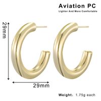 1 Pair Elegant Lady Modern Style Circle Aviation Pc 18K Gold Plated Hoop Earrings sku image 5