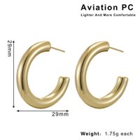 1 Pair Elegant Lady Modern Style Circle Aviation Pc 18K Gold Plated Hoop Earrings sku image 1