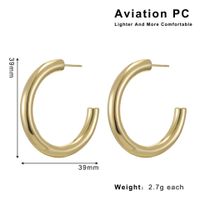 1 Pair Fairy Style Casual Elegant Circle Aviation Pc 18K Gold Plated Hoop Earrings sku image 1