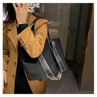 Women's Large Nylon Color Block Basic Square Zipper Shoulder Bag Tote Bag main image 4