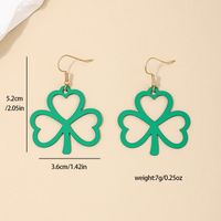 1 Pair Casual Simple Style Shamrock Hollow Out Alloy Drop Earrings main image 2