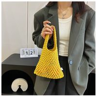 Women's Small Cotton Solid Color Basic Weave Open Handbag sku image 4
