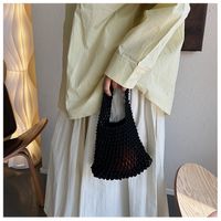 Women's Small Cotton Solid Color Basic Weave Open Handbag sku image 5