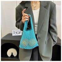 Women's Small Cotton Solid Color Basic Weave Open Handbag sku image 6