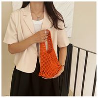 Women's Small Cotton Solid Color Basic Weave Open Handbag sku image 10