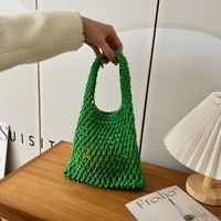 Women's Small Cotton Solid Color Basic Weave Open Handbag sku image 12