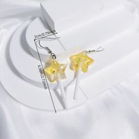 1 Pair Casual Cute Pentagram Heart Shape Transparent Soft Clay Drop Earrings sku image 14