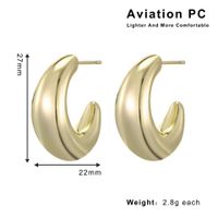 1 Pair Casual Solid Color Plating Plastic Gold Plated Ear Studs main image 2