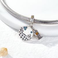1 Piece 10.9*20.1mm Hole 4~4.9mm Sterling Silver Zircon Rhodium Plated Building Polished Pendant main image 4