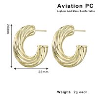 1 Pair Casual Elegant Lady Circle Aviation Pc 14K Gold Plated Hoop Earrings sku image 4