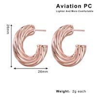 1 Pair Casual Elegant Lady Circle Aviation Pc 14K Gold Plated Hoop Earrings sku image 1