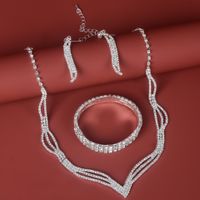 Fashion Geometric Alloy Inlay Rhinestones Women's Earrings Necklace sku image 3