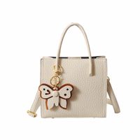 Women's Medium Pu Leather Solid Color Butterfly Classic Style Zipper Tote Bag sku image 5