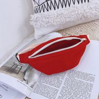 Kid'S Small Canvas Solid Color Basic Square Zipper Fanny Pack sku image 3